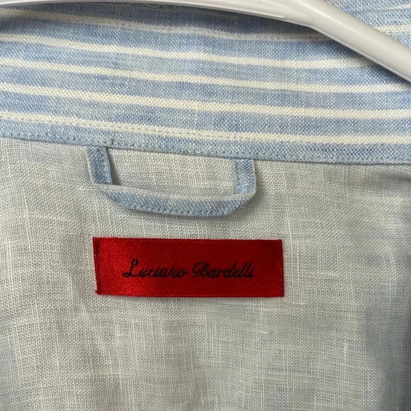 Luciano Bardelli Dress Shirt Mens 100% Cotton Italian - Picture 3 of 8